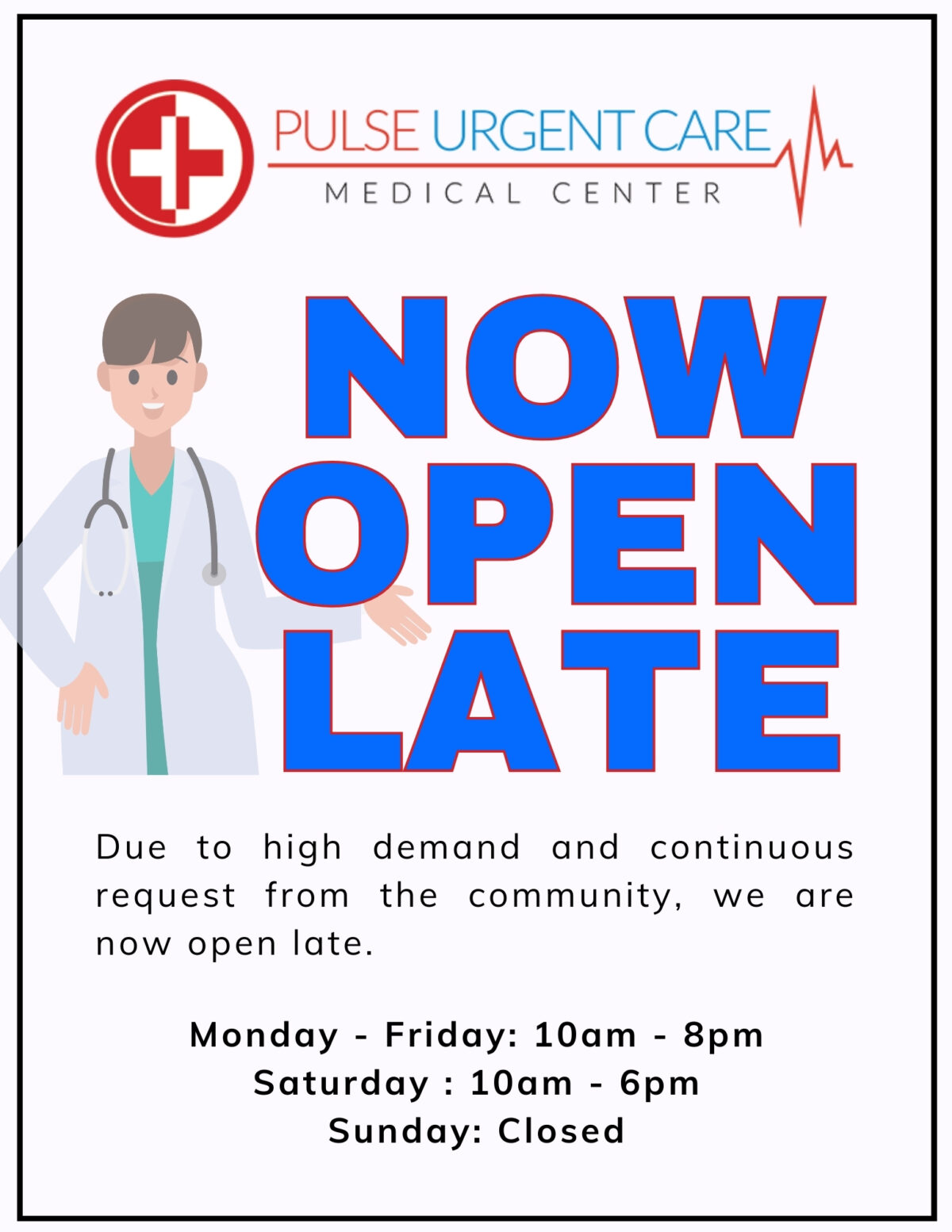 now open late 1